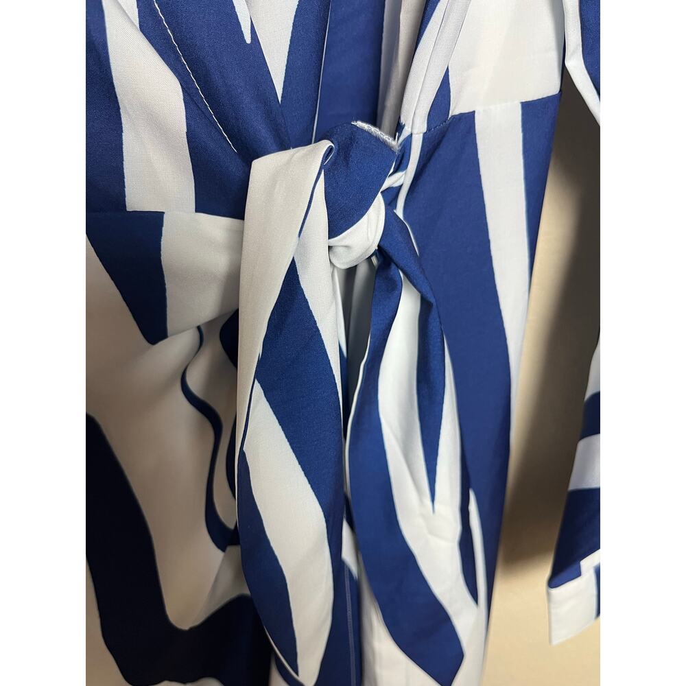 Made with Love | NWT Women's XL Blue & White Striped Wrap Dress - Picture 6 of 8